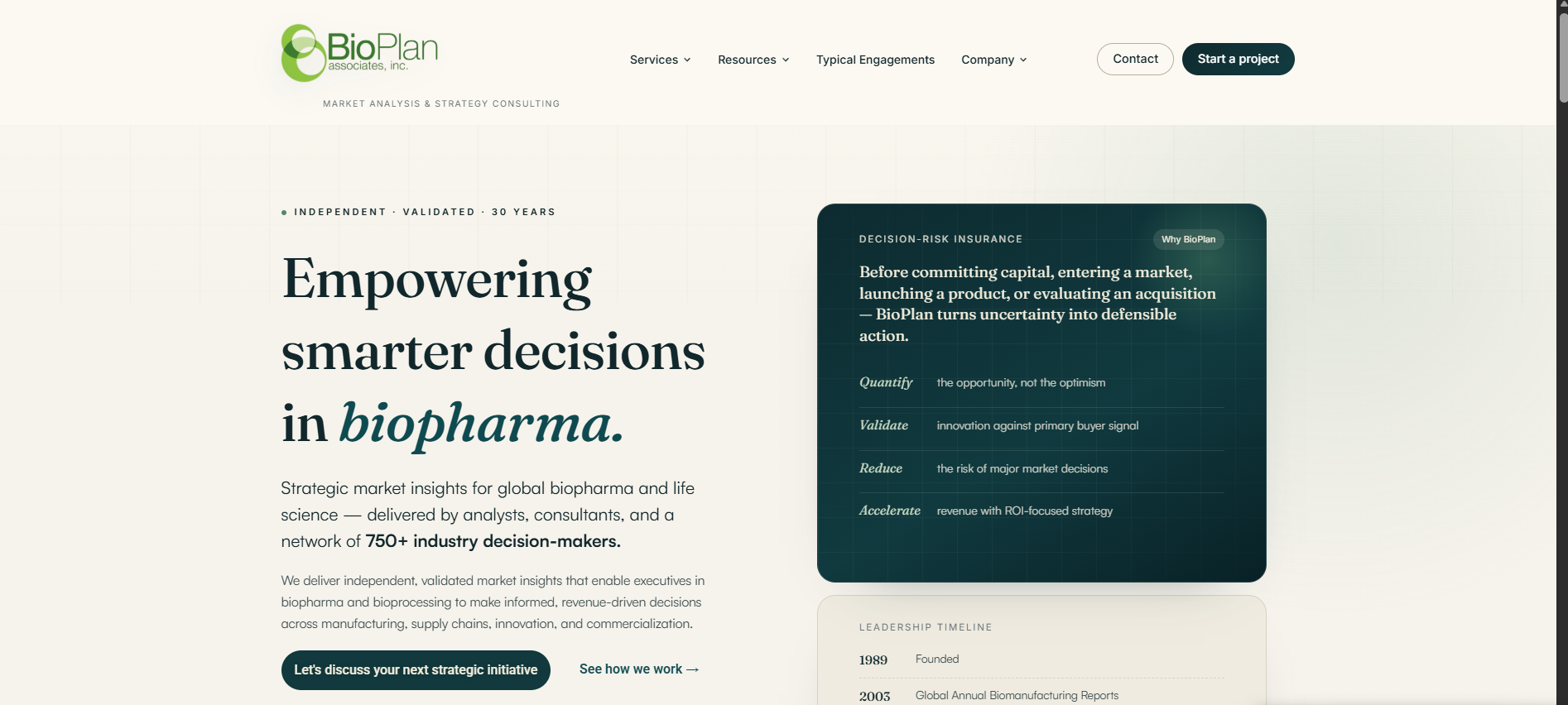 BioPlan Associates - Sitio Web Corporativo